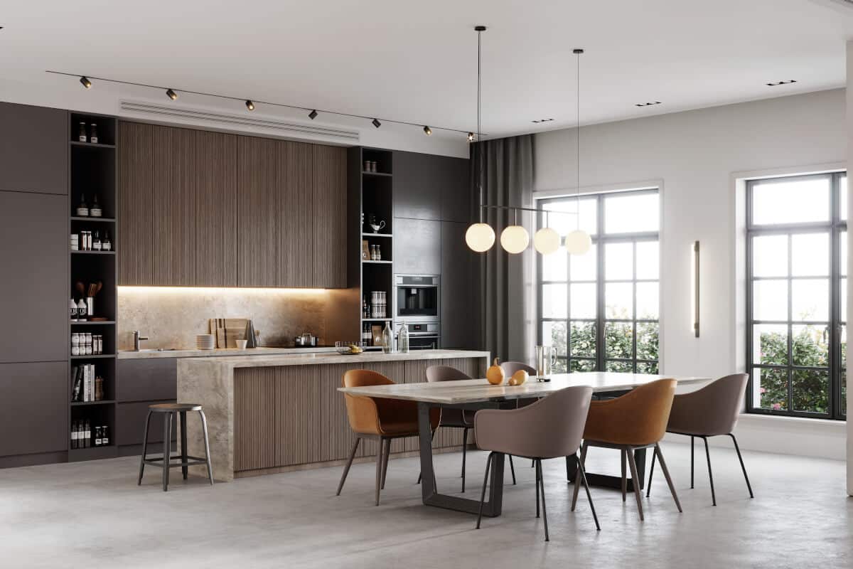 modern spacious kitchen area