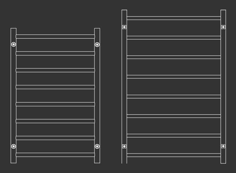 8 bar heated towel rail schematics