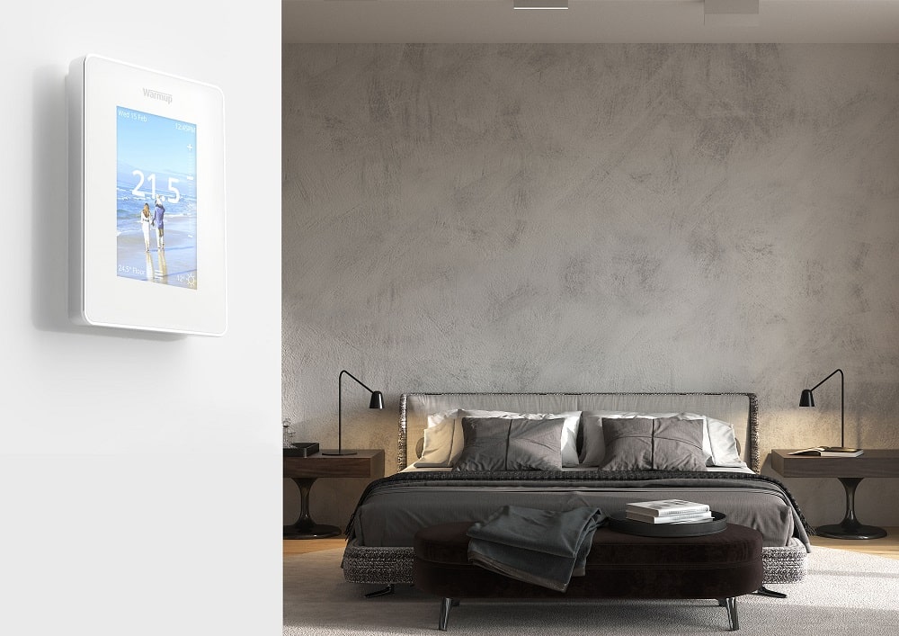 6iE-Electric underfloor heating system installed under a modern living room floor