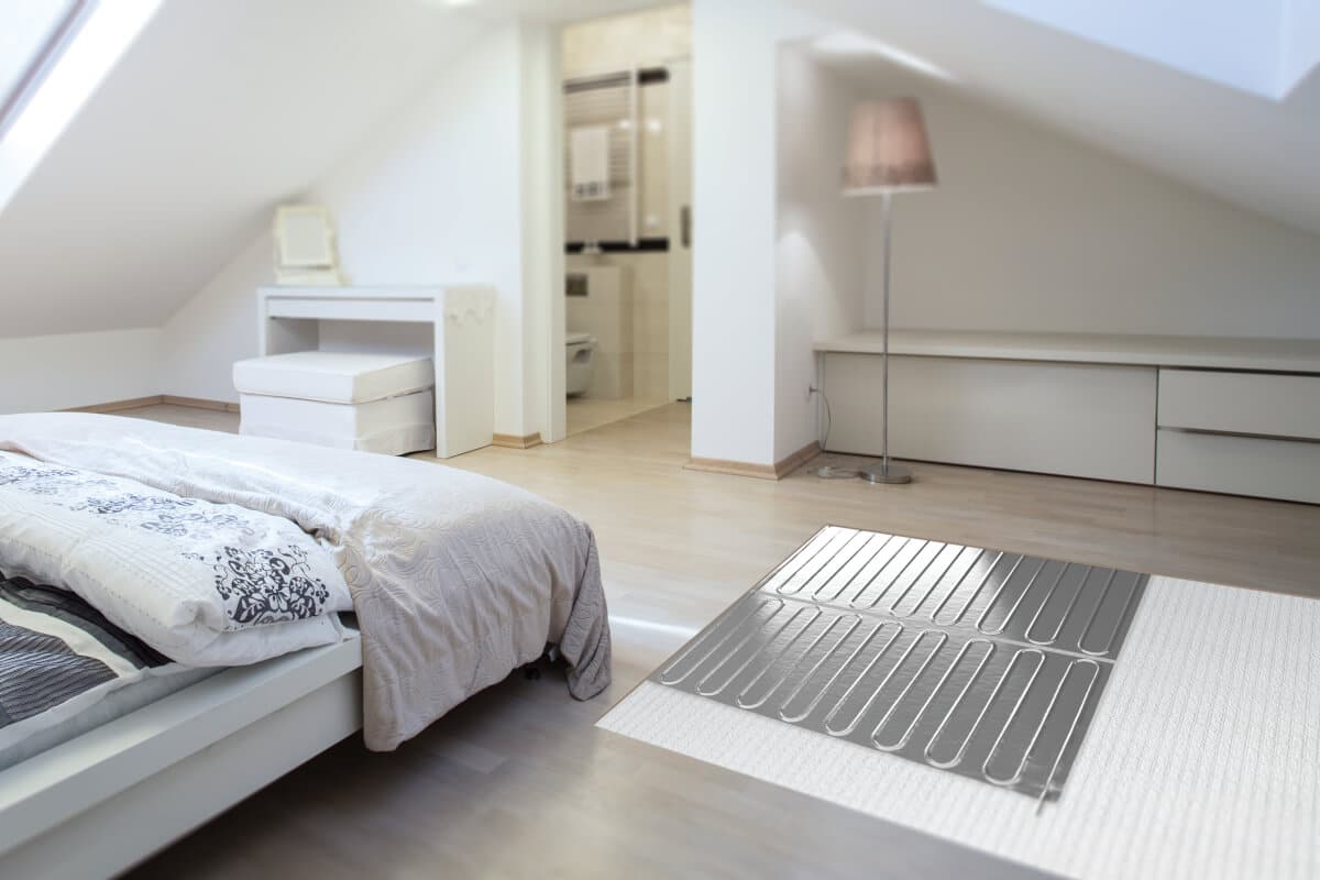 Bedroom with foil heater