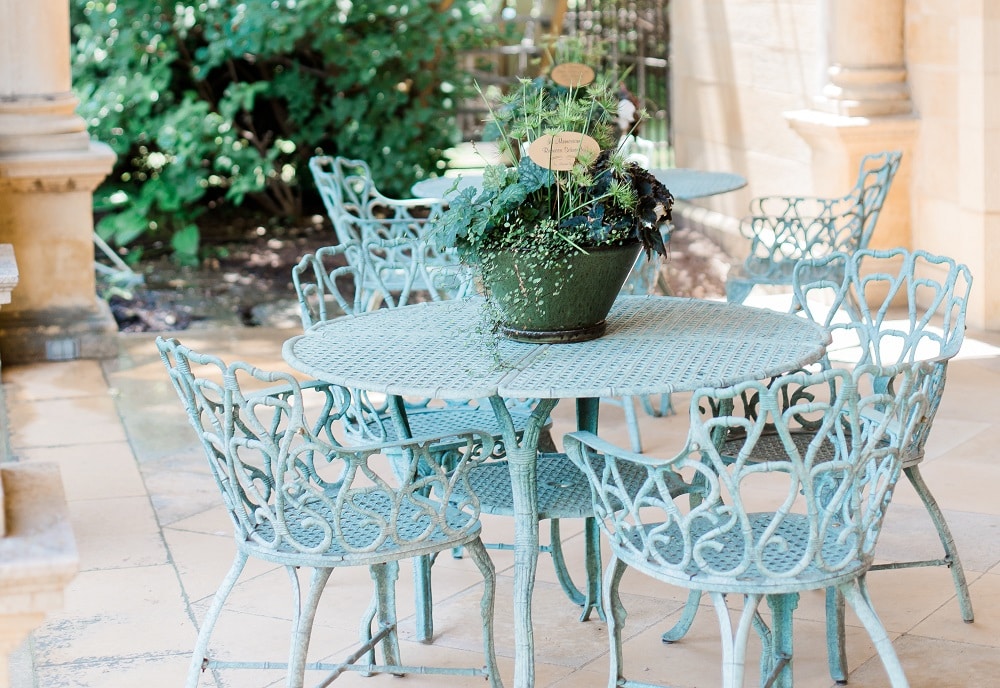 Snow-free patio with underfloor heating and snow melting cables in winter
