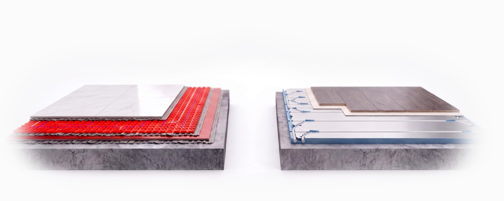 Electric and hydronic underfloor heating