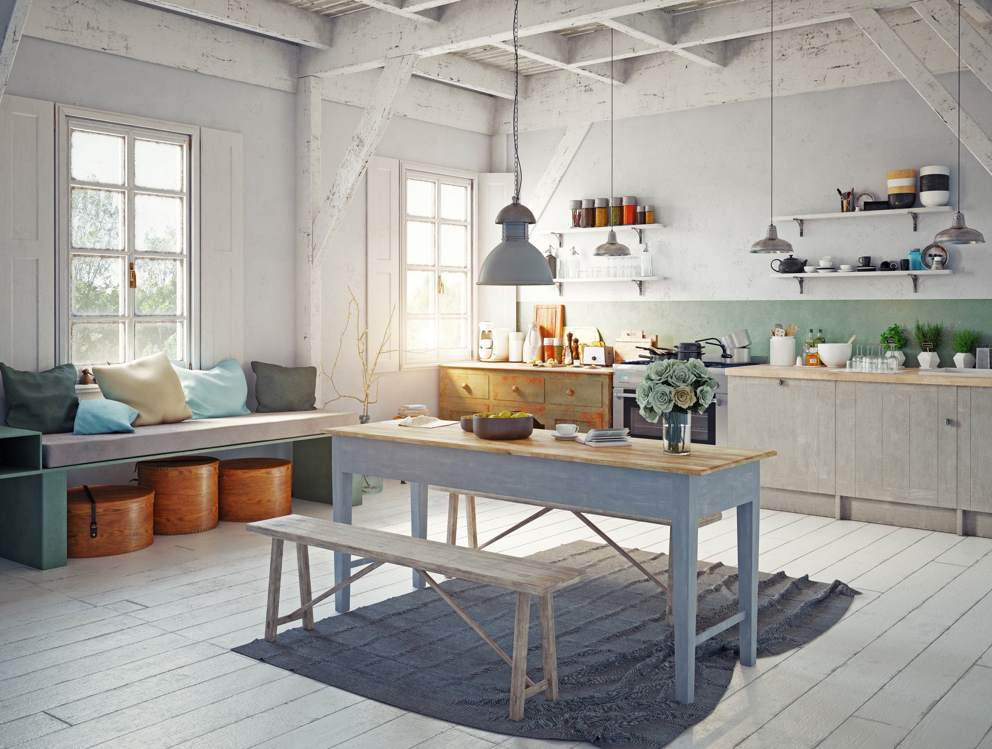 vintage style kitchen interior