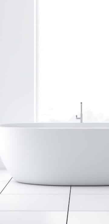 modern white tile bathroom interior