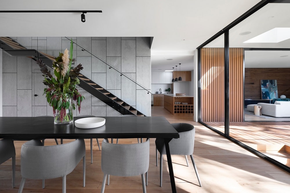A modern home with an air-source heat pump and underfloor heating system
